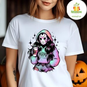 Retro Jason Voorhees Mask Mama Shirt Halloween Mom Life Tee 2