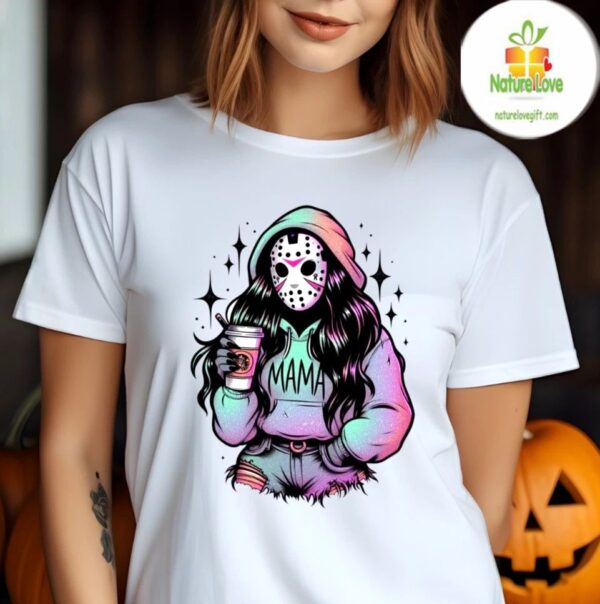 Jason Voorhees Mask Halloween Shirt for Mom Mama Life Tee