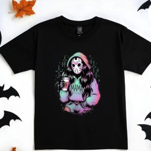 Retro Jason Voorhees Mask Mama Shirt Halloween Mom Life Tee 3