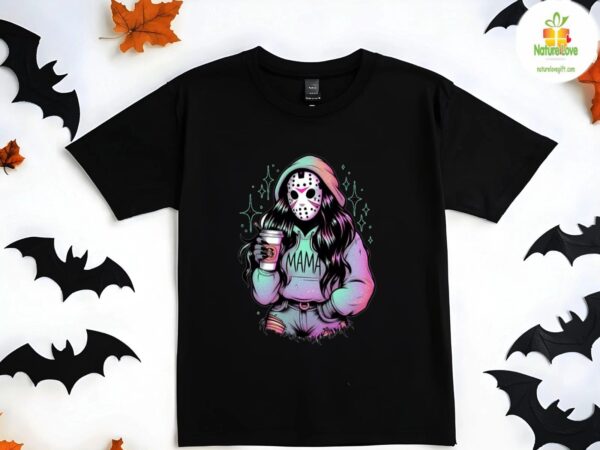 Jason Voorhees Mask Halloween Shirt for Mom Mama Life Tee