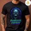 Men’s Black Skull T-Shirt Glowing Eye Graphic Tee Fearless Energy