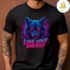 Men’s Wolf Graphic Tee Lone Wolf Energy Animal Power Neon T-Shirt