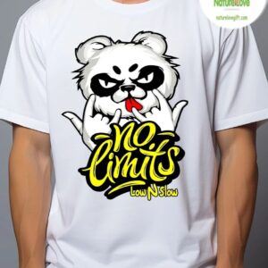 No Limits Panda Graphic Tee Streetwear Cartoon Bear Shirt Low N Slow Style 2