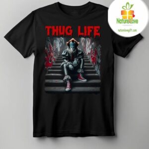 Pennywise Thug Life T shirt Halloween Horror Icons Movie Killers Fan Tee 2