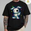 Punk Rock Bunny Rabbit Giving Finger Black T-Shirt Grunge Gothic Tee