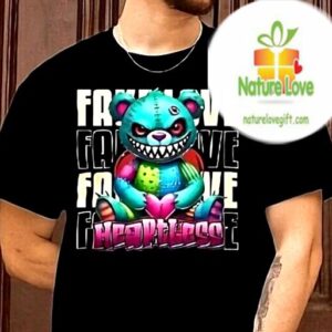 Retro Teddy Bear Tee Heartless Fake Love Colorful Design Shirt
