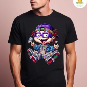 90s Rugrats Cartoon Character Vintage Gangster Quality Crew Neck T Shirt 2