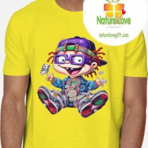 90s Rugrats Cartoon Character Vintage Gangster Quality Crew Neck T Shirt 3