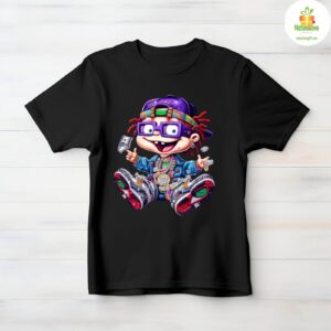 90s Rugrats Cartoon Character Vintage Gangster Quality Crew Neck T Shirt 5