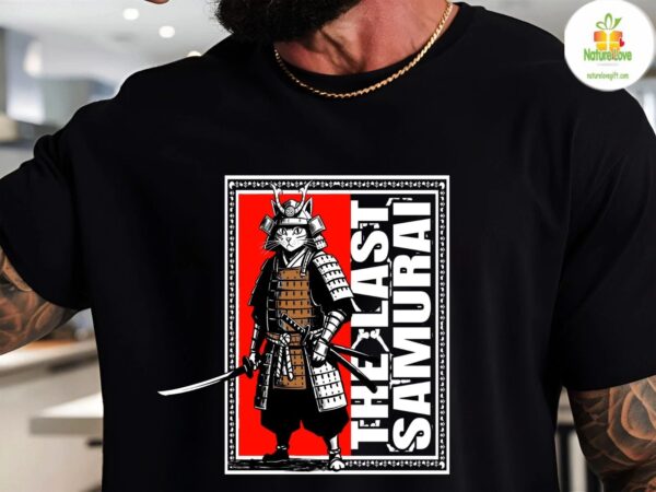 Samurai Cat T-Shirt Last Samurai Warrior Graphic Tee Limited Edition