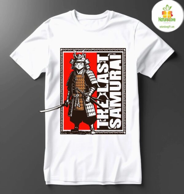 Samurai Cat T-Shirt Last Samurai Warrior Graphic Tee Limited Edition