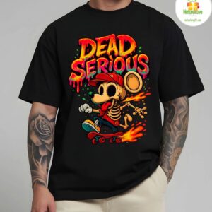 Limited Edition Dead Serious Skeleton Mouse Skateboard Graphic T shirt Men 3
