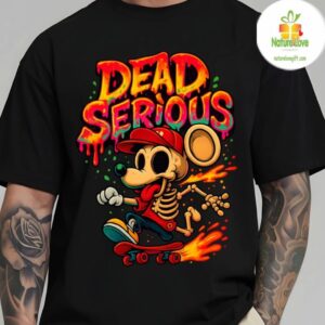 Limited Edition Dead Serious Skeleton Mouse Skateboard Graphic T shirt Men 5