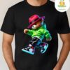 Teddy Bear Graphic Tshirt Street Style Neon Hip Hop Tee Black