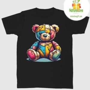 Unisex Cute Graphic Teddy Bear Cotton Short Sleeve T shirt Great Gift 2