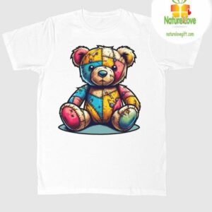 Unisex Cute Graphic Teddy Bear Cotton Short Sleeve T shirt Great Gift 4