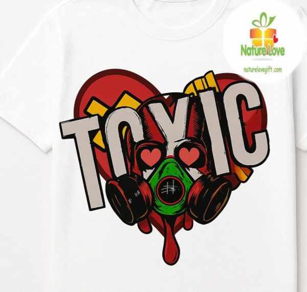Toxic Love Gas Mask T-Shirt Urban Streetwear Graphic Tee