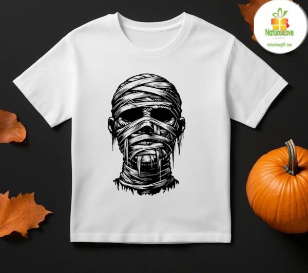Zombie Face Halloween Shirt Mummy Head Graphic Horror Tee