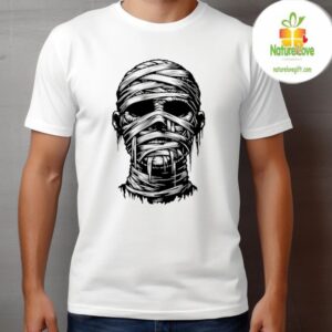 Zombie Face Horror Tee Mummy Head Graphic Halloween Shirt 2