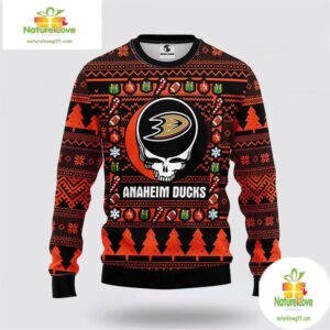 Anaheim Ducks Grateful Dead Ugly Christmas Sweater NHL Fleece