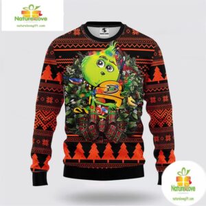 Anaheim Ducks Ugly Christmas Sweater Grinch Hug NHL Holiday