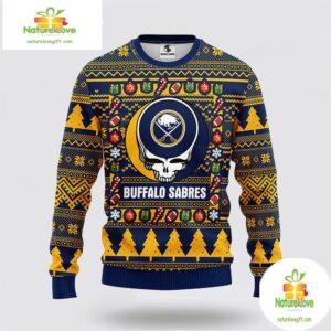 Buffalo Sabres Grateful Dead Ugly Christmas Sweater Fleece