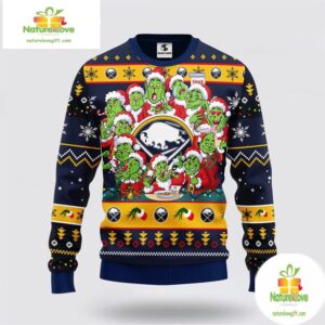 Buffalo Sabres Ugly Christmas Sweater Grinch Holiday Sweater 12 Designs