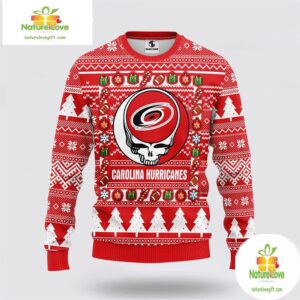 Carolina Hurricanes Grateful Dead Ugly Christmas Sweater Fleece