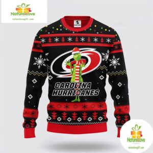 Carolina Hurricanes Ugly Christmas Sweater Grinch NHL Fan Gift