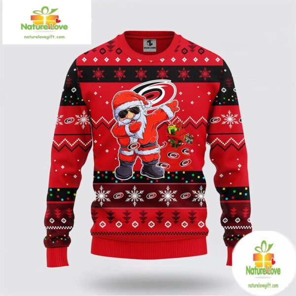 Carolina Hurricanes Ugly Christmas Sweater Santa NHL Fan Gift