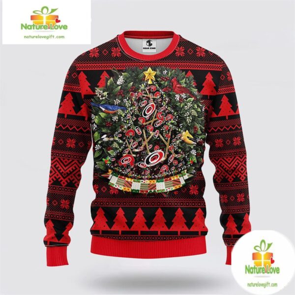 Carolina Hurricanes Ugly Christmas Sweater Tree Ball NHL