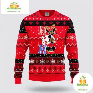 Chicago Blackhawks Ugly Christmas Sweater Mickey Holiday Design