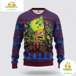 Colorado Avalanche Grinch Ugly Christmas Sweater NHL Holiday