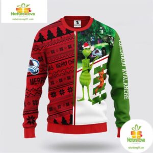 Colorado Avalanche Ugly Christmas Sweater Grinch Scooby-Doo V2