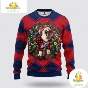 Columbus Blue Jackets Ugly Christmas Sweater for Dogs NHL Fan Gift