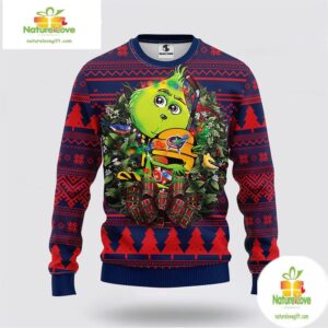 Columbus Blue Jackets Ugly Christmas Sweater Grinch Design