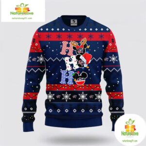 Columbus Blue Jackets Ugly Christmas Sweater Mickey NHL Holiday