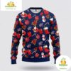 Columbus Blue Jackets Ugly Christmas Sweater Santa Snowman NHL