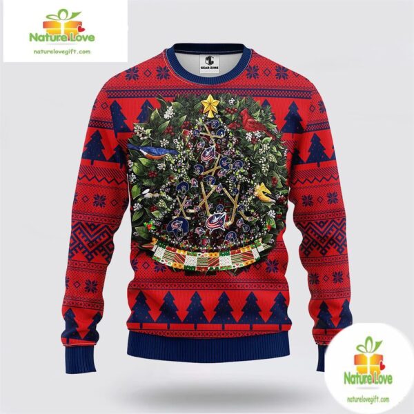 Columbus Blue Jackets Ugly Christmas Sweater Tree Ornament