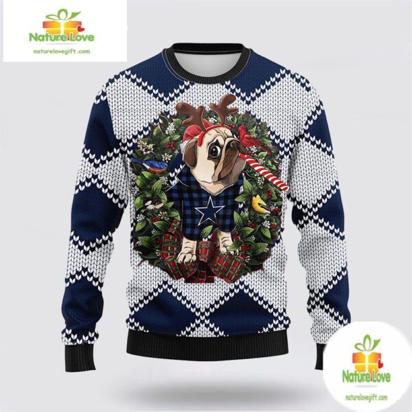 Dallas Cowboys Ugly Christmas Sweater NHL Pub Dog Holiday