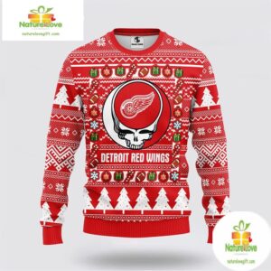 Detroit Red Wings Grateful Dead Ugly Christmas Sweater Fleece