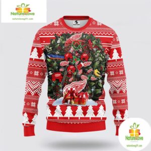 Detroit Red Wings Ugly Christmas Sweater Fleece NHL Holiday