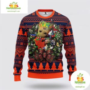 Edmonton Oilers Ugly Christmas Sweater Groot NHL Fan Gift