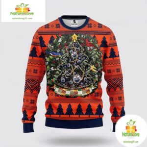 Edmonton Oilers Ugly Christmas Sweater Tree Ball Ornament