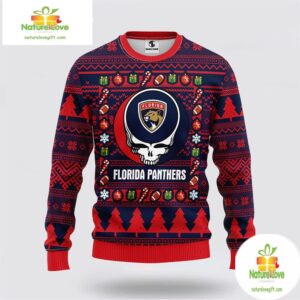 Florida Panthers Grateful Dead Ugly Christmas Sweater Fleece