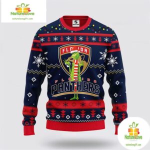 Florida Panthers Ugly Christmas Sweater Funny Grinch NHL