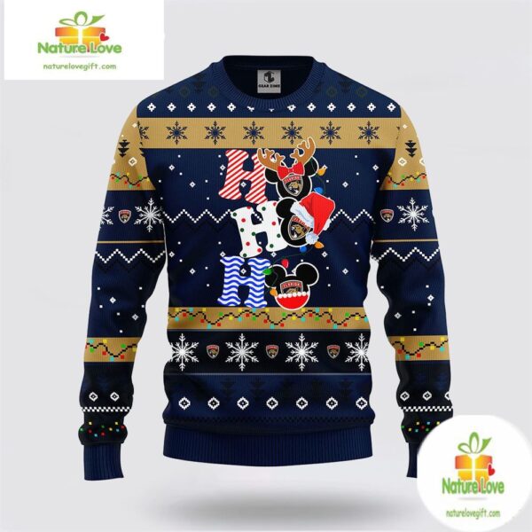 Florida Panthers Ugly Christmas Sweater Mickey NHL Holiday