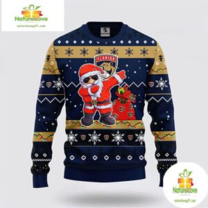 Florida Panthers Ugly Christmas Sweater Santa NHL Fan Gift