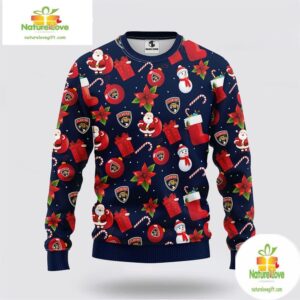 Florida Panthers Ugly Christmas Sweater Santa Snowman NHL