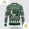 Minnesota Wild Grateful Dead Ugly Christmas Sweater Fleece